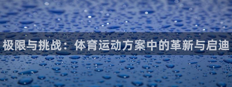 J9官方正版app代理：极限与挑战：体育运动方案中的